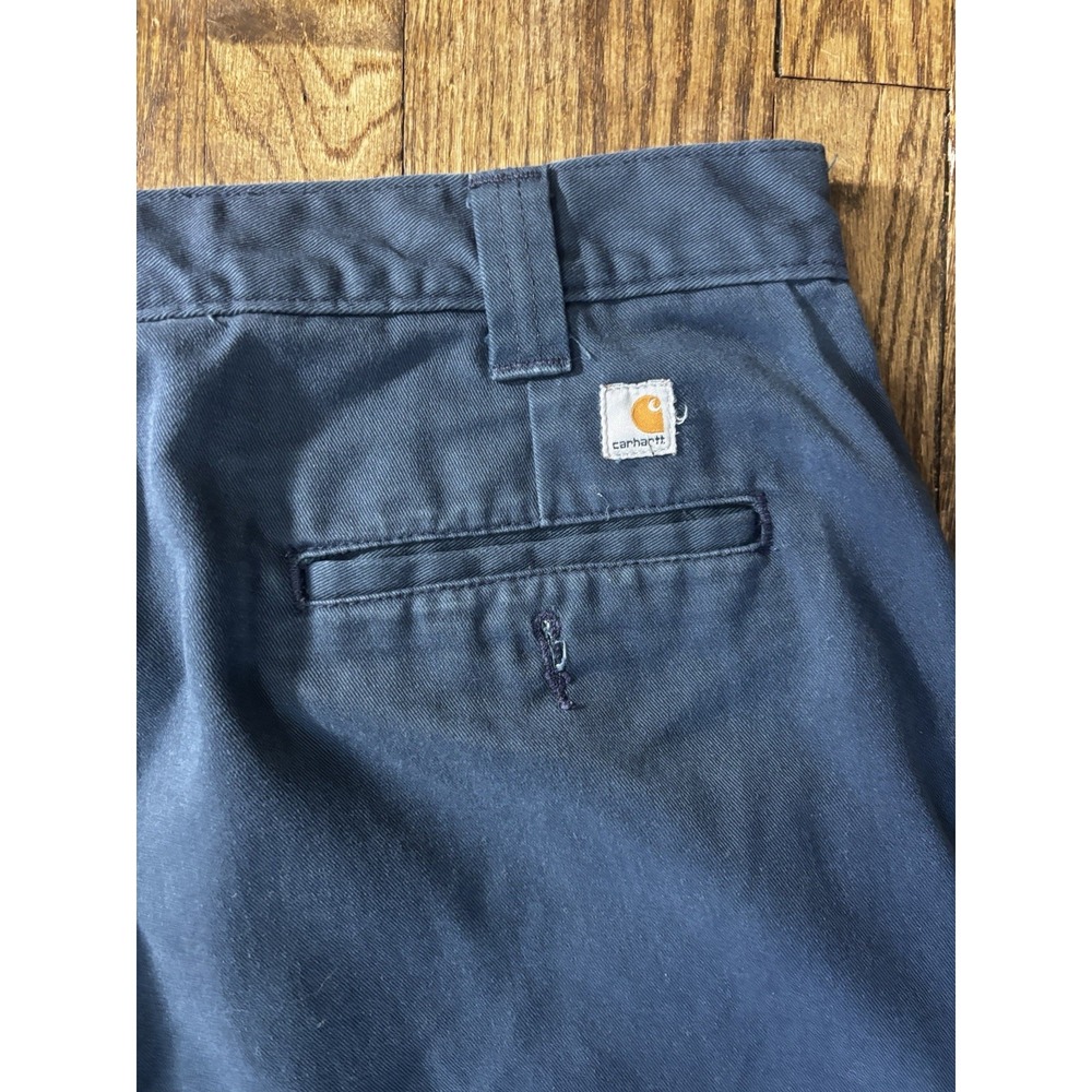Carhartt Pants Mens‎ Size 42x32 Blue Workwear Canvas Pocket Logo - Picture 5 of 6